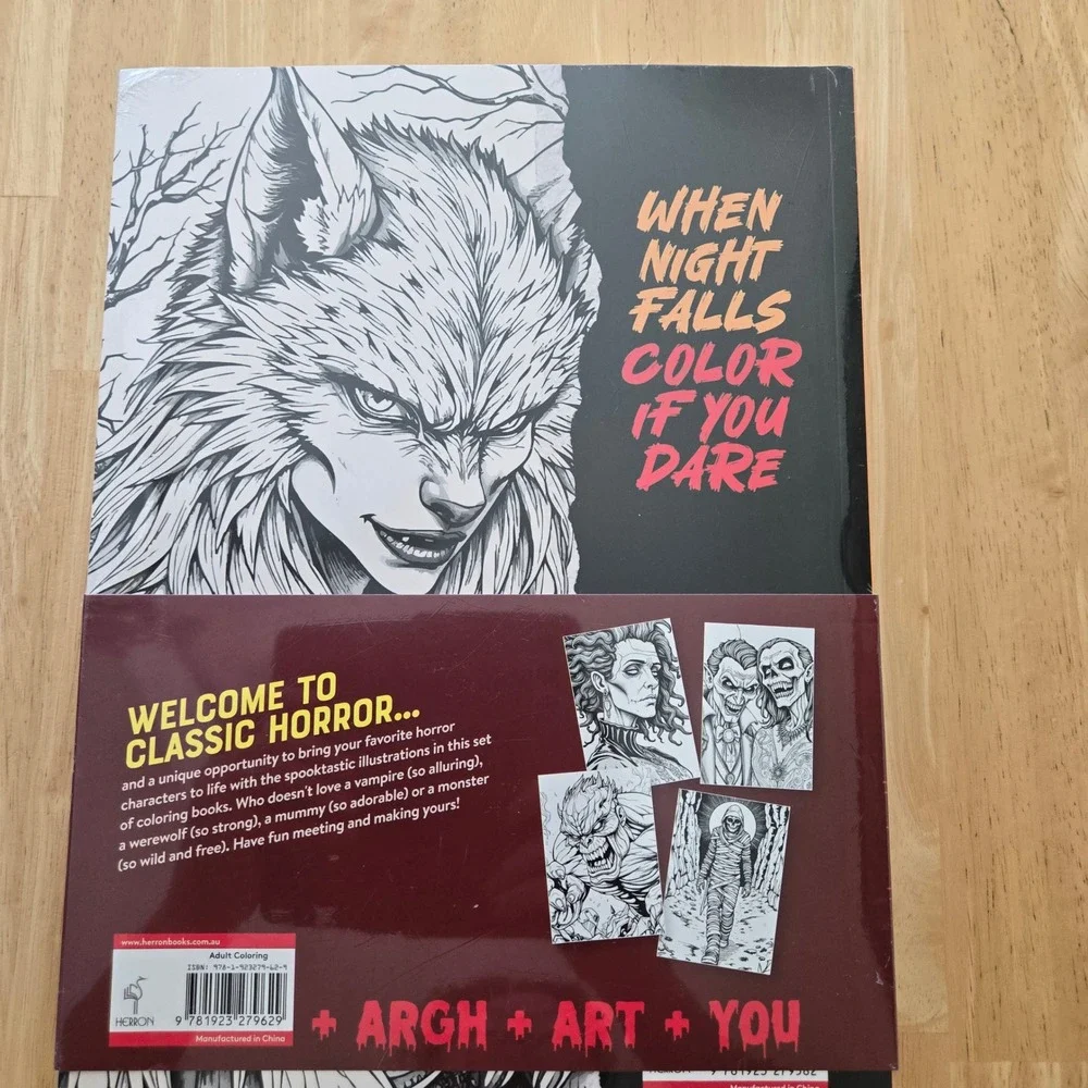 Classic Horror Coloring Books – 4-Book Set, Vampires, Monsters & More